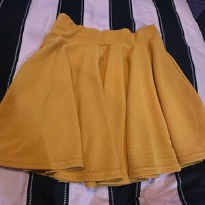 Mustard Flared Skater Skirt